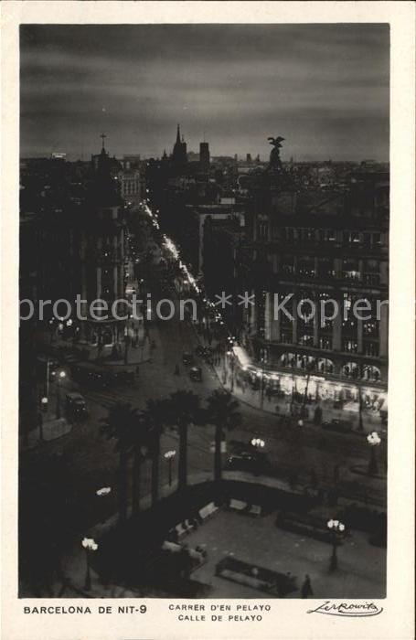 Barcelona Cataluna Calle de Pelayo de noche
