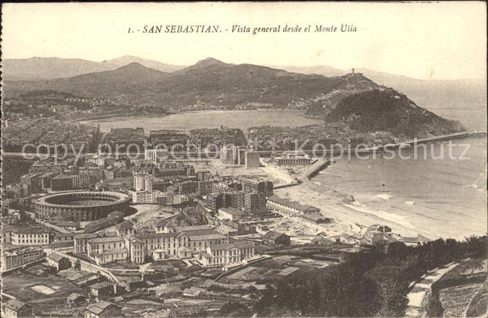 San Sebastian  Pais Vasco ES Vista general desde el Monte Ulia Arena