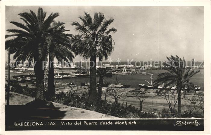 Barcelona Cataluna Vista del Puerto desde Montjuich Palmer