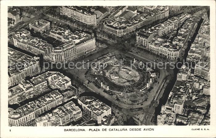 Barcelona Cataluna Plaza de Cataluna desde avion