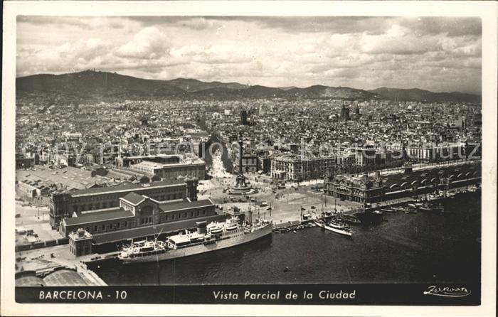 Barcelona Cataluna Vista parcial de la ciudad Dampfer