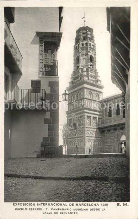 Barcelona Cataluna Exposicion Internacional 1929 Pueblo Espanol Campanario Mudej