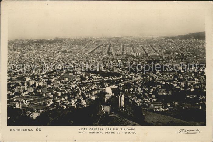 Barcelona Cataluna Vista general desde el Tibidabo