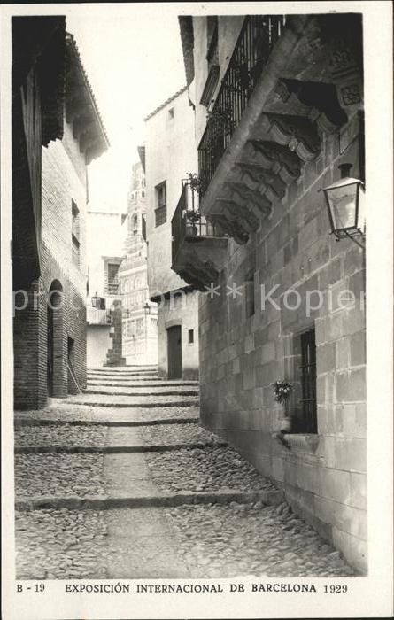 Barcelona Cataluna Exposicion Internacional 1929 Pueblo Espanol Calle de Cervant