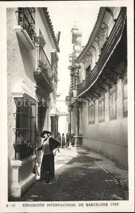 Barcelona Cataluna Exposicion Internacional 1929 Pueblo Espanol Calle de las Bul