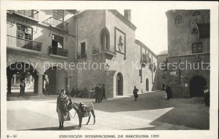 Barcelona Cataluna Exposicion Internacional 1929 Pueblo Espanol Porticos de Sang