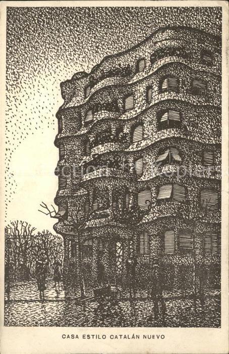 Barcelona Cataluna Casa Estilo Catalan nuevo Künstlerkarte