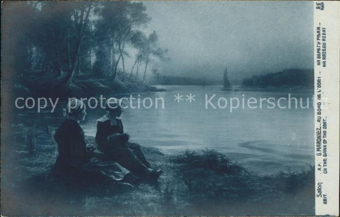 Kuenstlerkarte G. Maroniez Au bord de l'Odet Nr. 2817