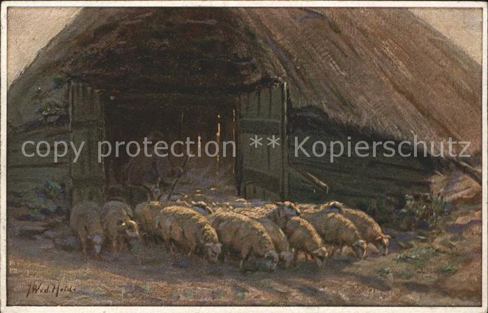 Kuenstlerkarte J.W.v.d. Heide In der Morgensonne Nr. 1