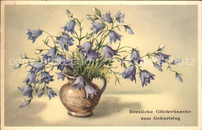 Geburtstag Glückwunsch Glockenblumen Vase