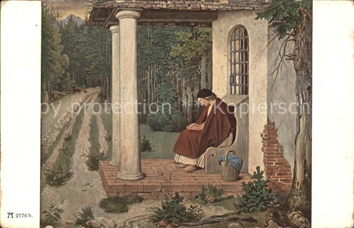 Verlag Ackermann Kuenstlerpostkarte Nr. 2176 b M.v. Schwind Die Waldkapelle