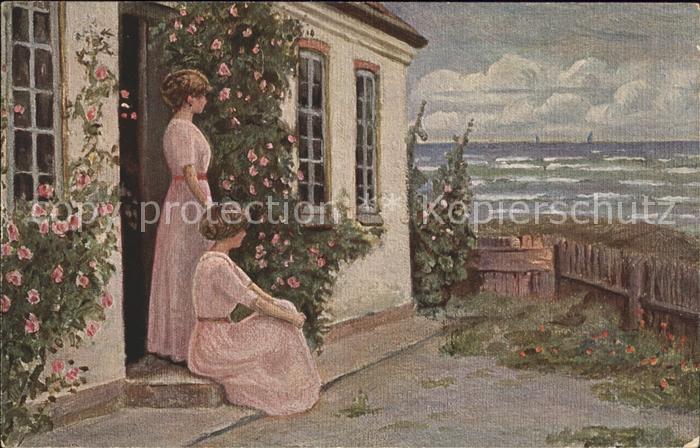 Kuenstlerkarte L. Mogelgaard Rote Rosen