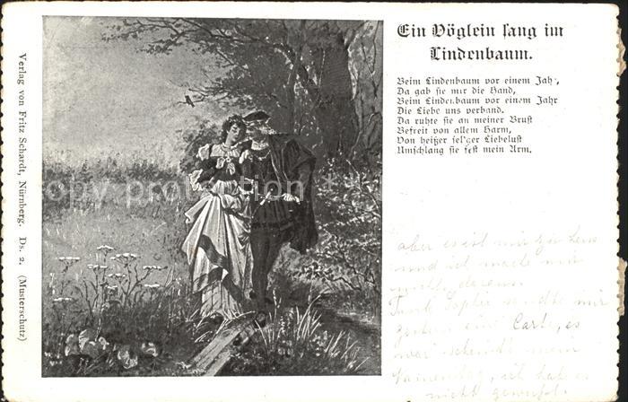Liederkarte Ein Voeglein sang im Lindenbaum