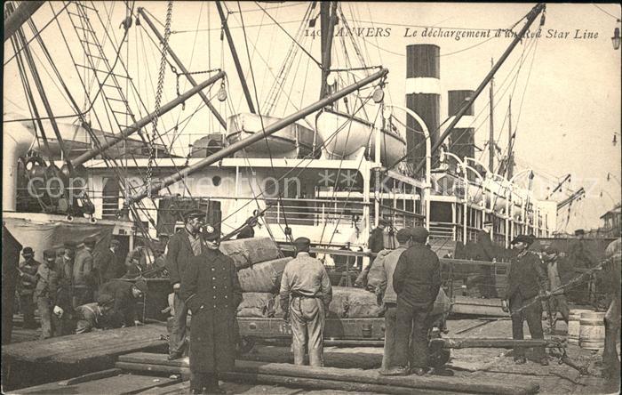 Dampfer Oceanliner Red Star Line dechargement Anvers