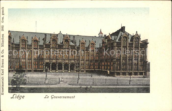 Verlag Braun Nr. 2862 Liege Le Gouvernement Goldfenster