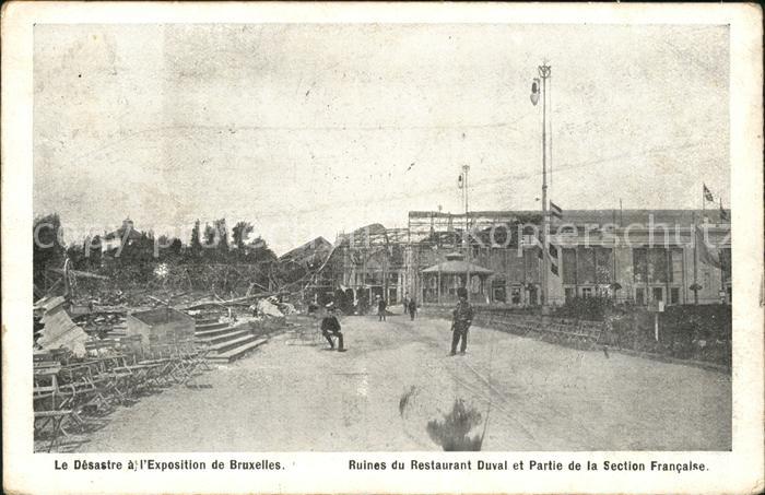 Exposition Universelle Bruxelles 1910 Desastre Ruines du Restaurant Duval Sec