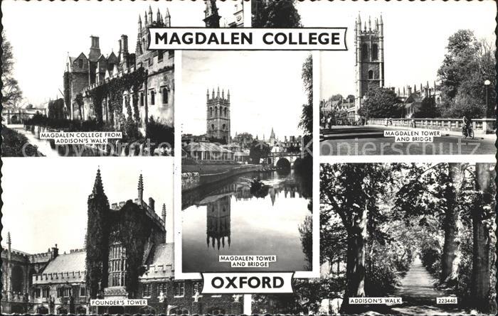 Oxford Oxfordshire Magdalen College Tower Bridge Addison's Walk
