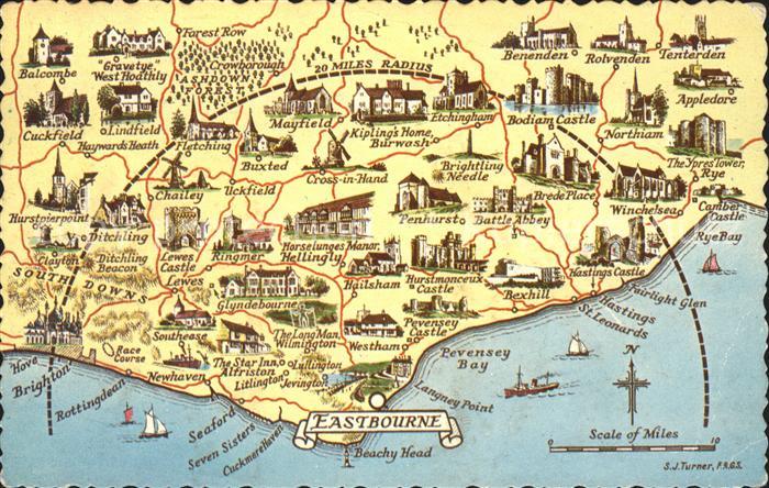 Eastbourne Sussex Map Landkarte