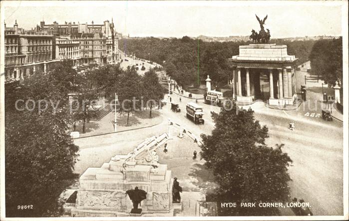 London Hyde Park Corner Wellington Memorial Valentine's Post Card