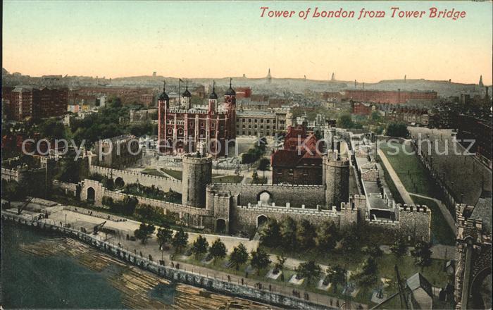 London Tower of London view from Tower Bridge Valentines Series