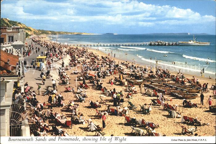 Bournemouth Sands and Promenade Beach showing Isle of Wight