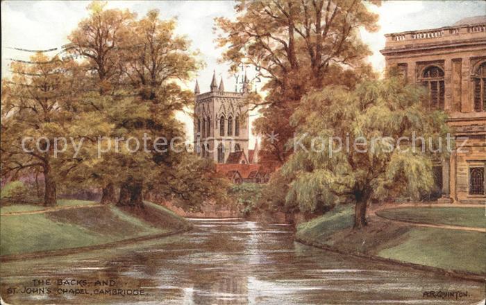 Cambridge Cambridgeshire The Backs and St Johns Chapel Kuenstlerkarte