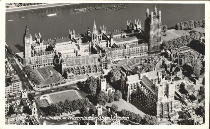 London Houses of Parliament Westminster Abbey aerial view