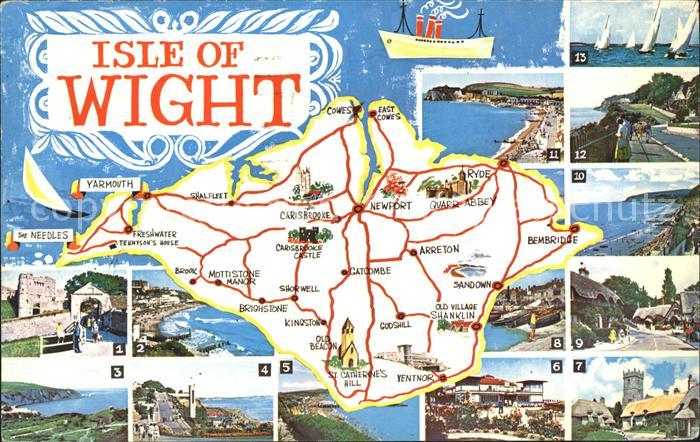Isle of Wight UK Attractions of the Island Map
