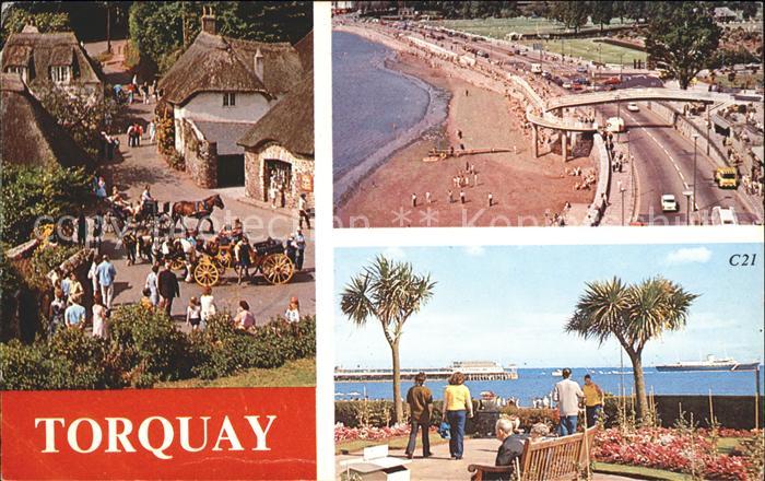 Torquay Torbay Pferdekutsche Strand Park Promenade
