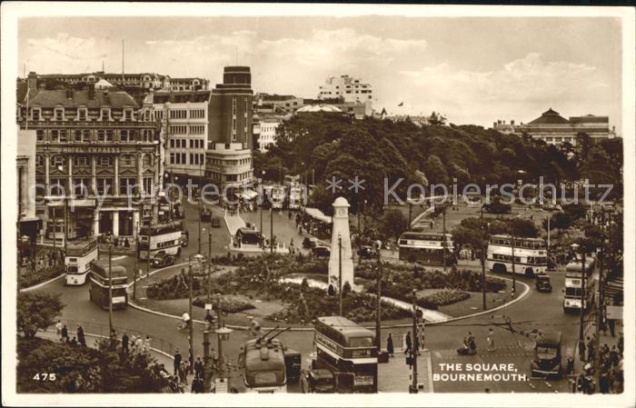 Bournemouth The Square Monument Doppeldeckerbus