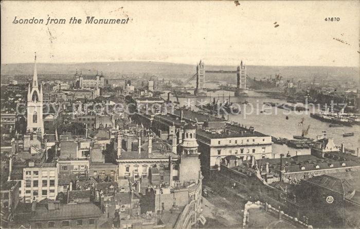 London View from the Monument Tower Bridge Thames