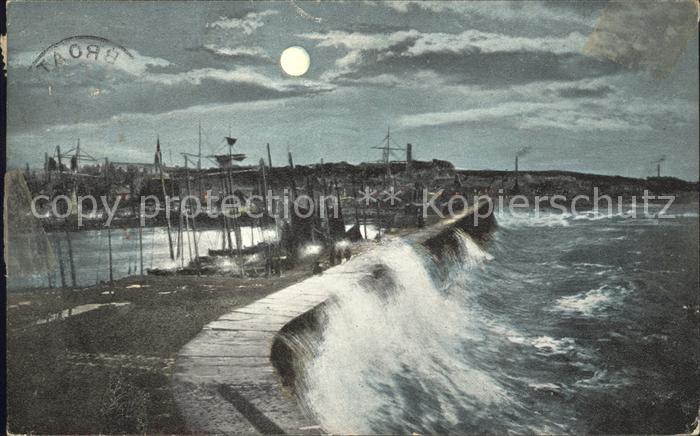 Arbroath Rough Sea Pier Valentines Moonlight Series