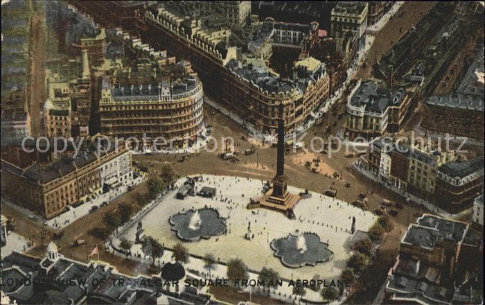 London Trafalgar Square Monument aerial view