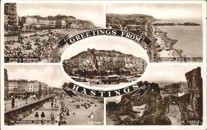 Hastings East Sussex Beach Promenade Castle East Hill and Lift