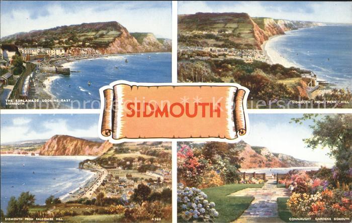 Sidmouth Town View from Peak Hill Salcombe Hill Connaught Gardens Esplanade