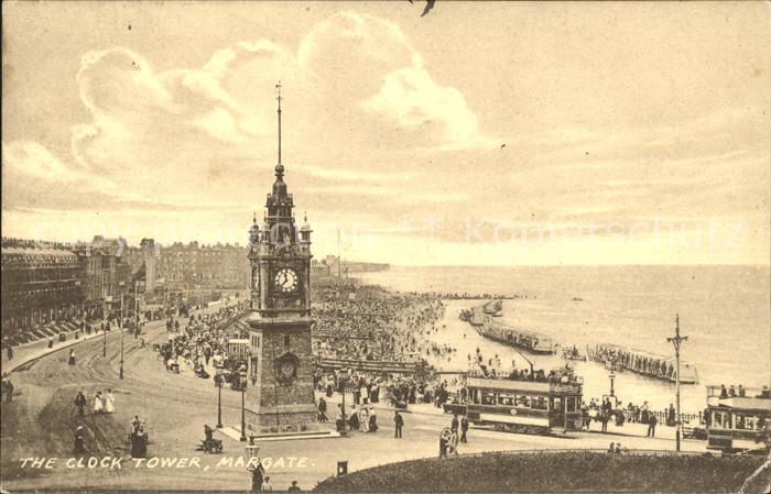 Margate UK Clock Tower Beach Tram