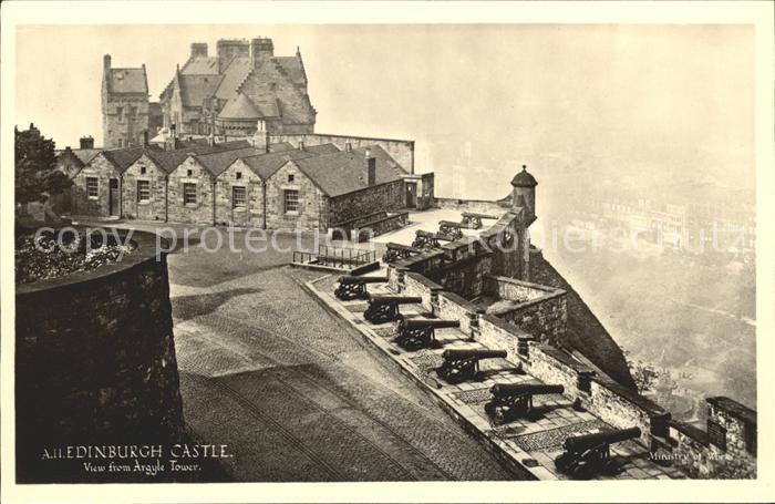 Edinburgh Scotland Castle view from Argyle Tower Canons
