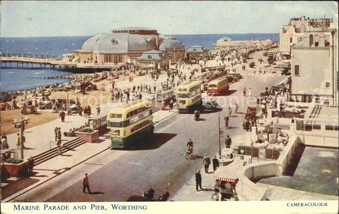 Worthing West Sussex Marine Parade and Pier Doppeldeckerbus