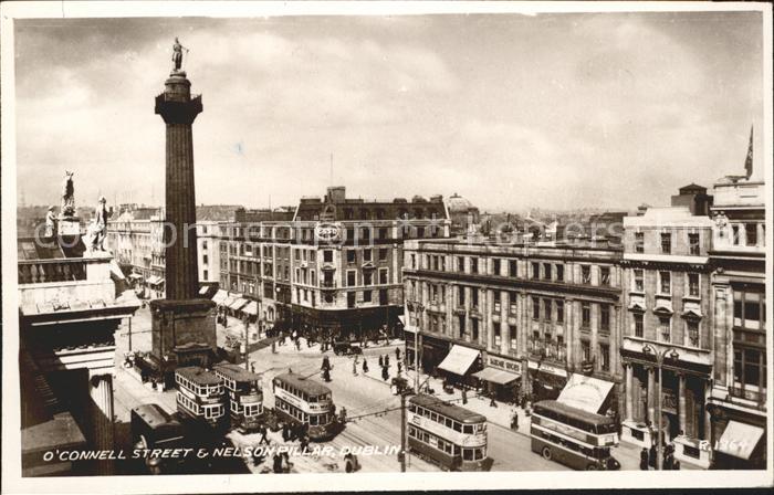 DUBLIN  Ireland O'Connell Street Nelsons Pillar Doppeldeckerbus Valentine's Post