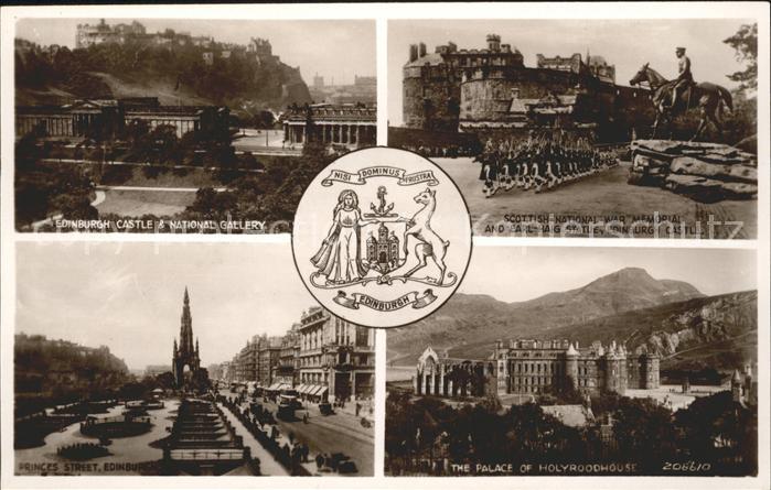 Edinburgh Scotland Castle National Gallery War Memorial Earl Haig Statue Princes