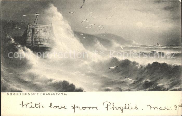 Folkestone Rough Sea Moewen Tucks Series No. 802