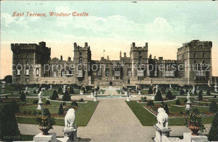 Windsor Castle East Terrace Sculptures Fountain Valentines Series