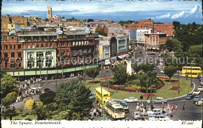 Bournemouth The Square Monument Doppeldeckerbus