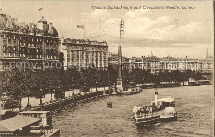 London Thames Embankment and Cleopatra's Needle Boat