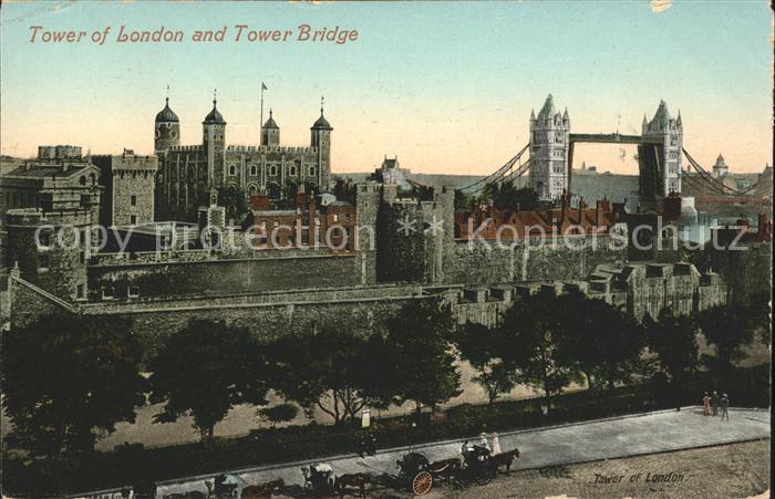 London Tower of London and Tower Bridge
