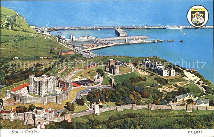Dover Kent UK Castle Harbour aerial view Wappen