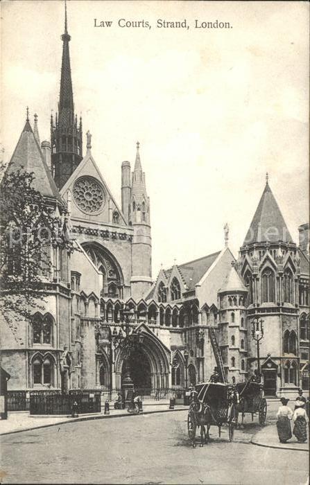 London Law Courts Strand Pferdekutsche