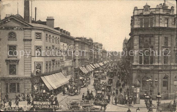 London New Oxford Street Traffic Tuck's Post Card
