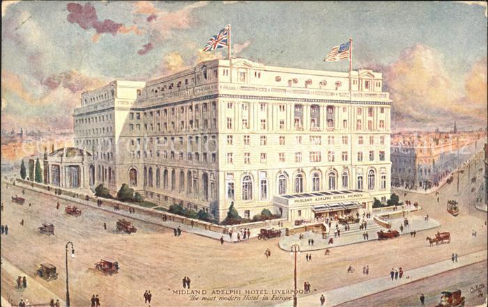 Liverpool Midland Adelphi Hotel Illustration Tuck's Post Card