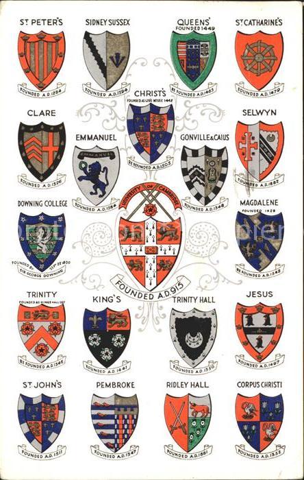 Cambridge Cambridgeshire University Colleges Wappen